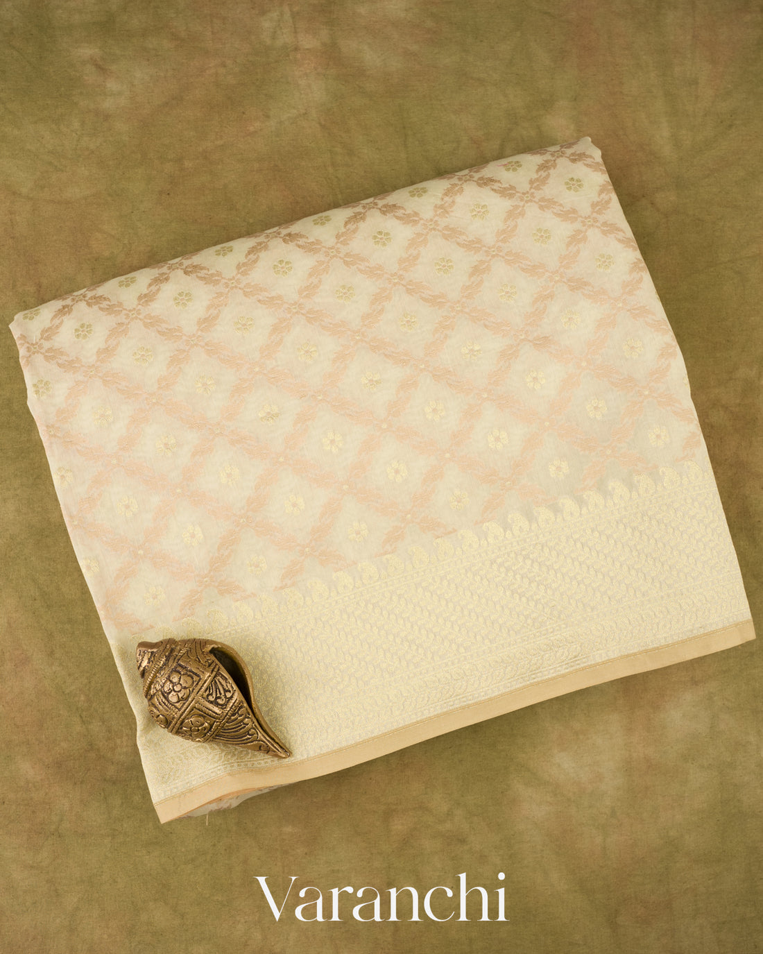 Off White Jamdani Pure Kora Silk Cotton Saree