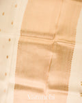 Warm Ivory Borderless Pure Kora Silk Handloom Saree