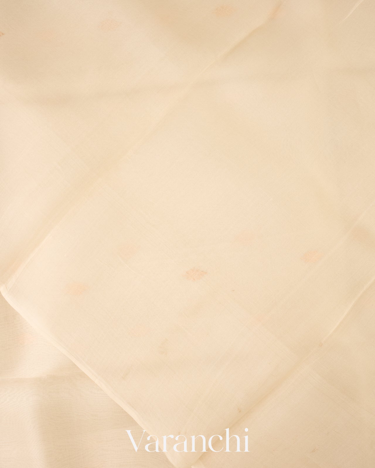 Warm Ivory Borderless Pure Kora Silk Handloom Saree