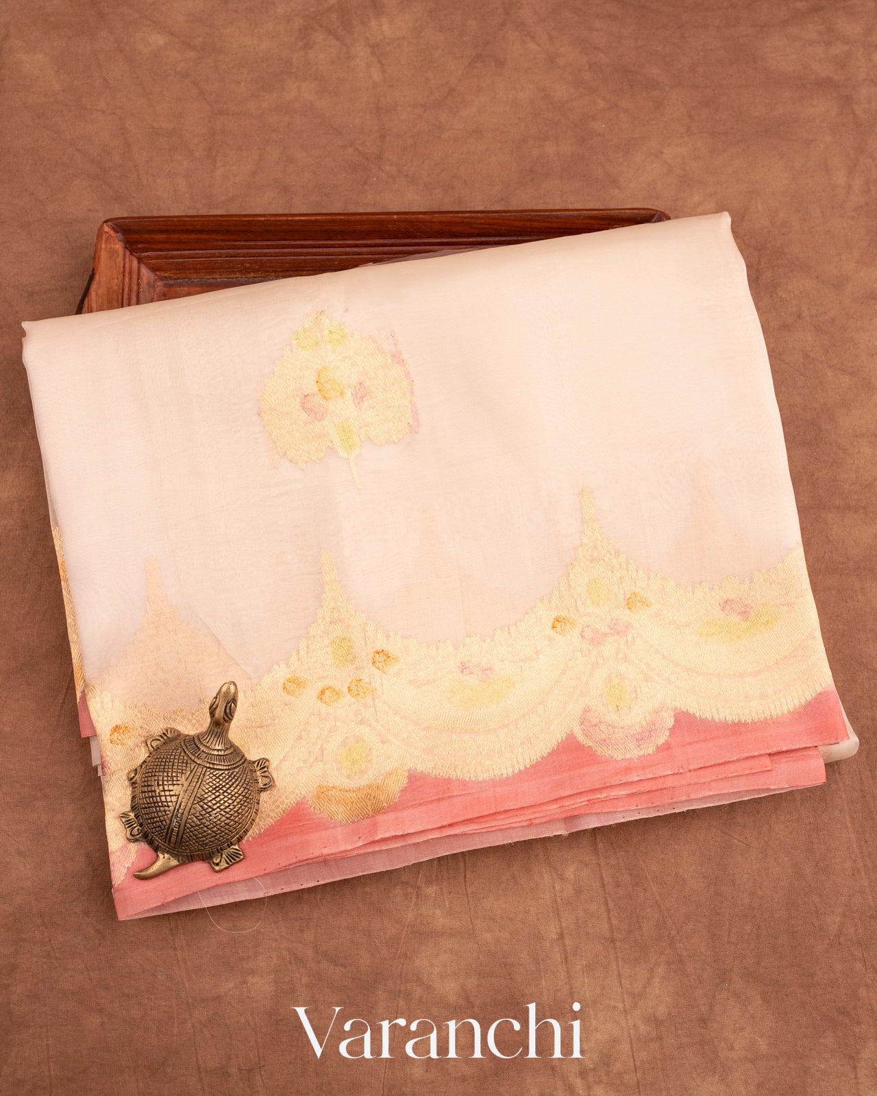 Off-white Pure Kora Silk Handloom Saree