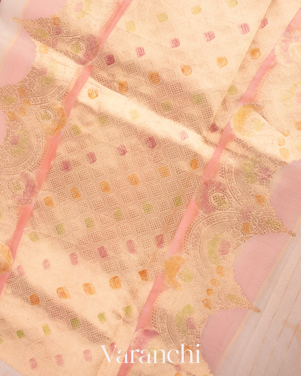 Off-white Pure Kora Silk Handloom Saree