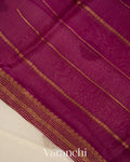 Off White Pure Kora Silk Handloom Saree 