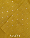 Mehandi Green Floral Applique Pure Kora Silk Saree