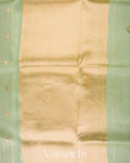 Pista Green Borderless Pure Kora Silk Handloom Saree 
