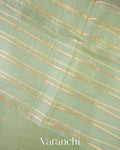 Pista Green Borderless Pure Kora Silk Handloom Saree 