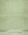 Pista Green Borderless Pure Kora Silk Handloom Saree 