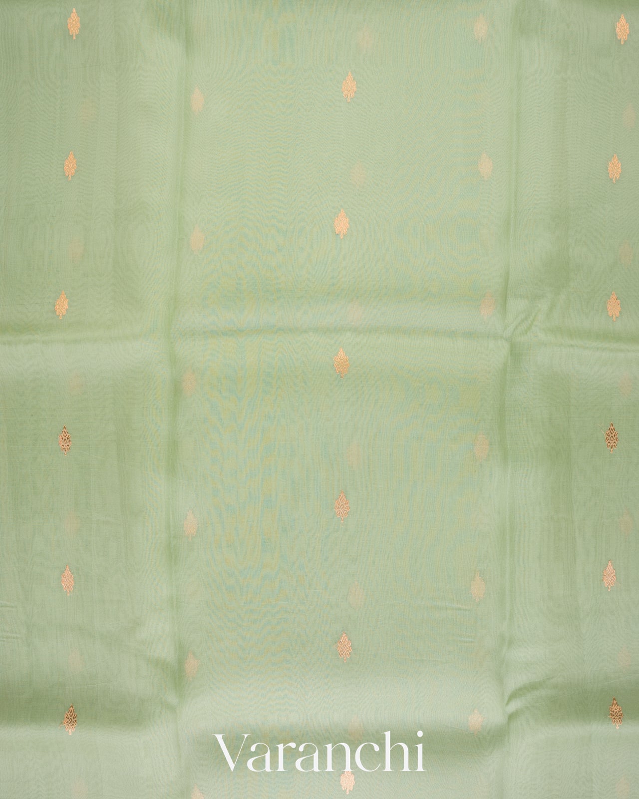 Pista Green Borderless Pure Kora Silk Handloom Saree 