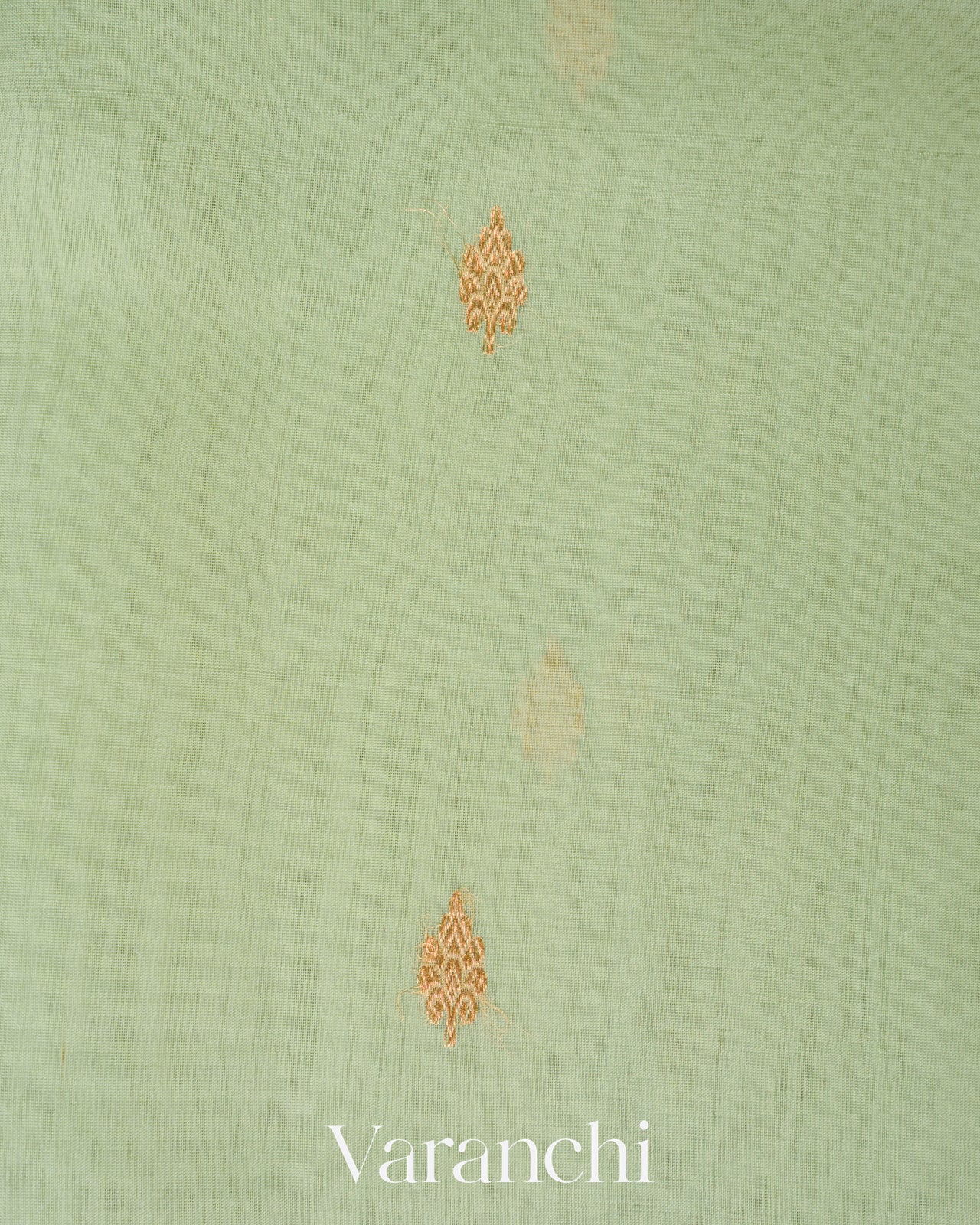 Pista Green Borderless Pure Kora Silk Handloom Saree 