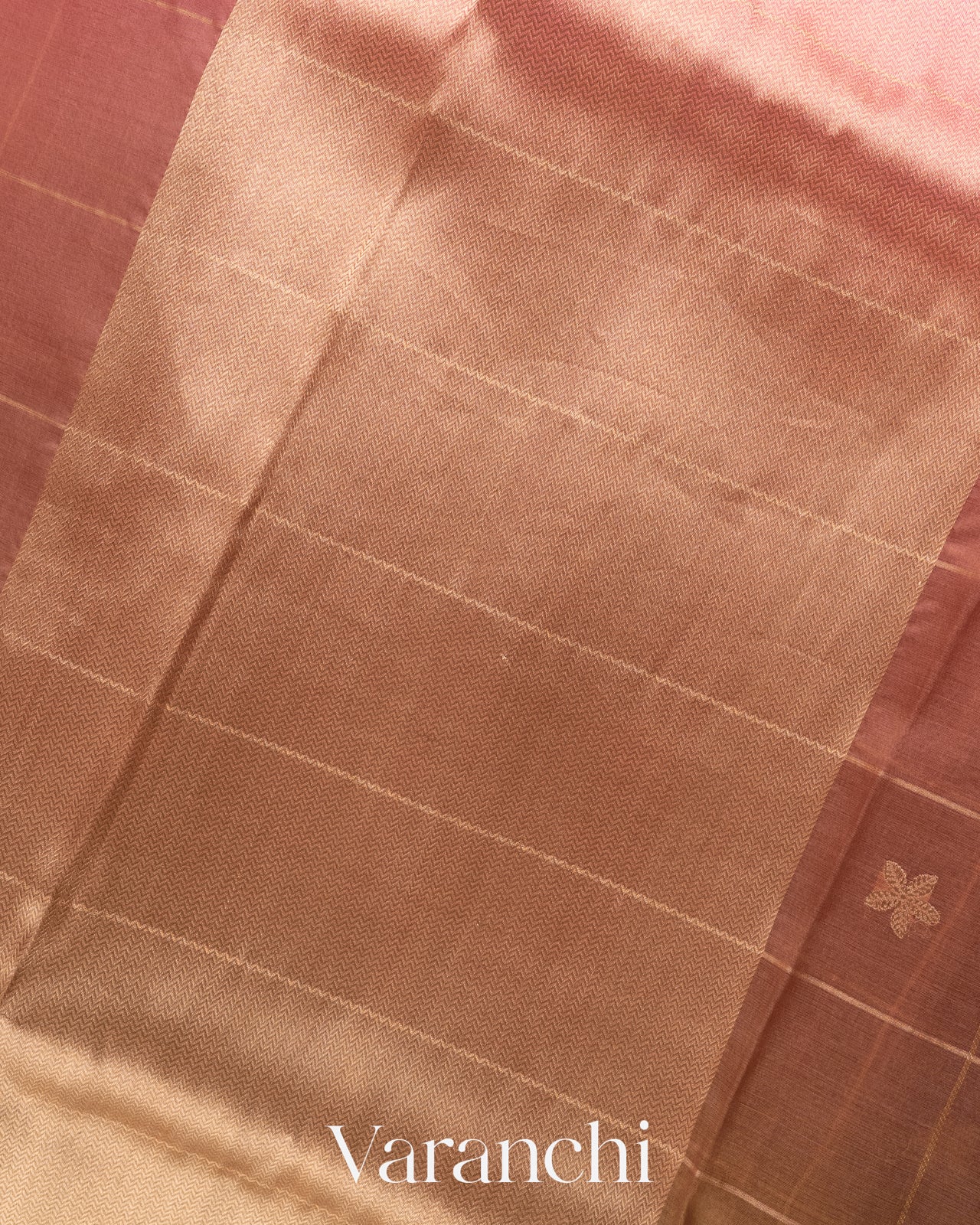 Pink Floral Embroidered Ombre-Dyed Pure Tissue Kora Silk Saree 