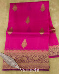 Maharani Pink Pure Kora Silk Handloom Saree