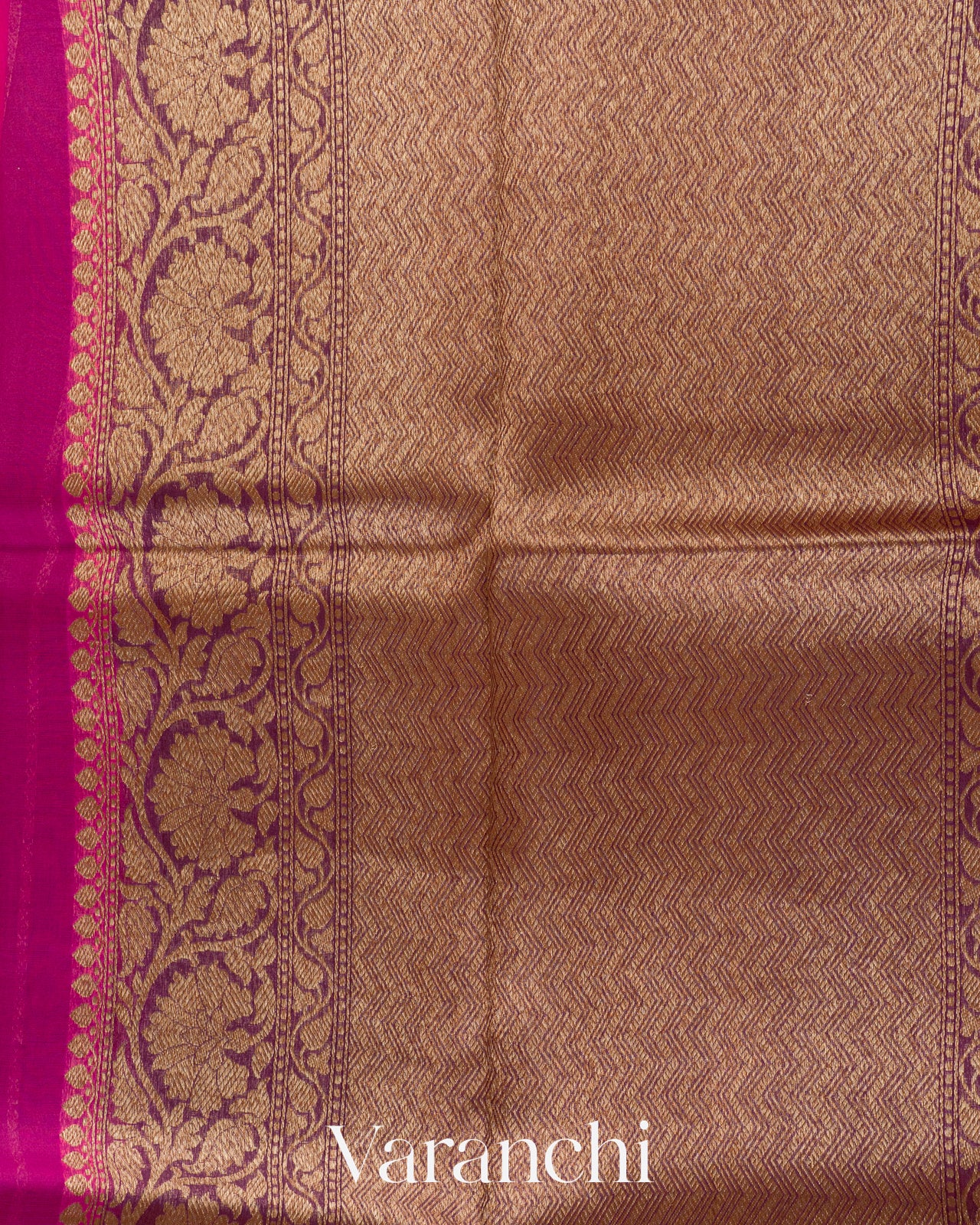 Maharani Pink Pure Kora Silk Handloom Saree