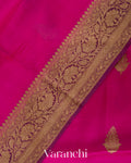 Maharani Pink Pure Kora Silk Handloom Saree