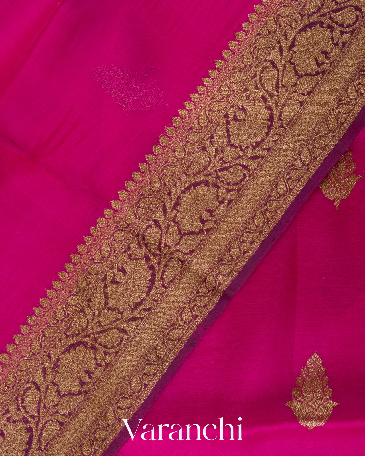 Maharani Pink Pure Kora Silk Handloom Saree