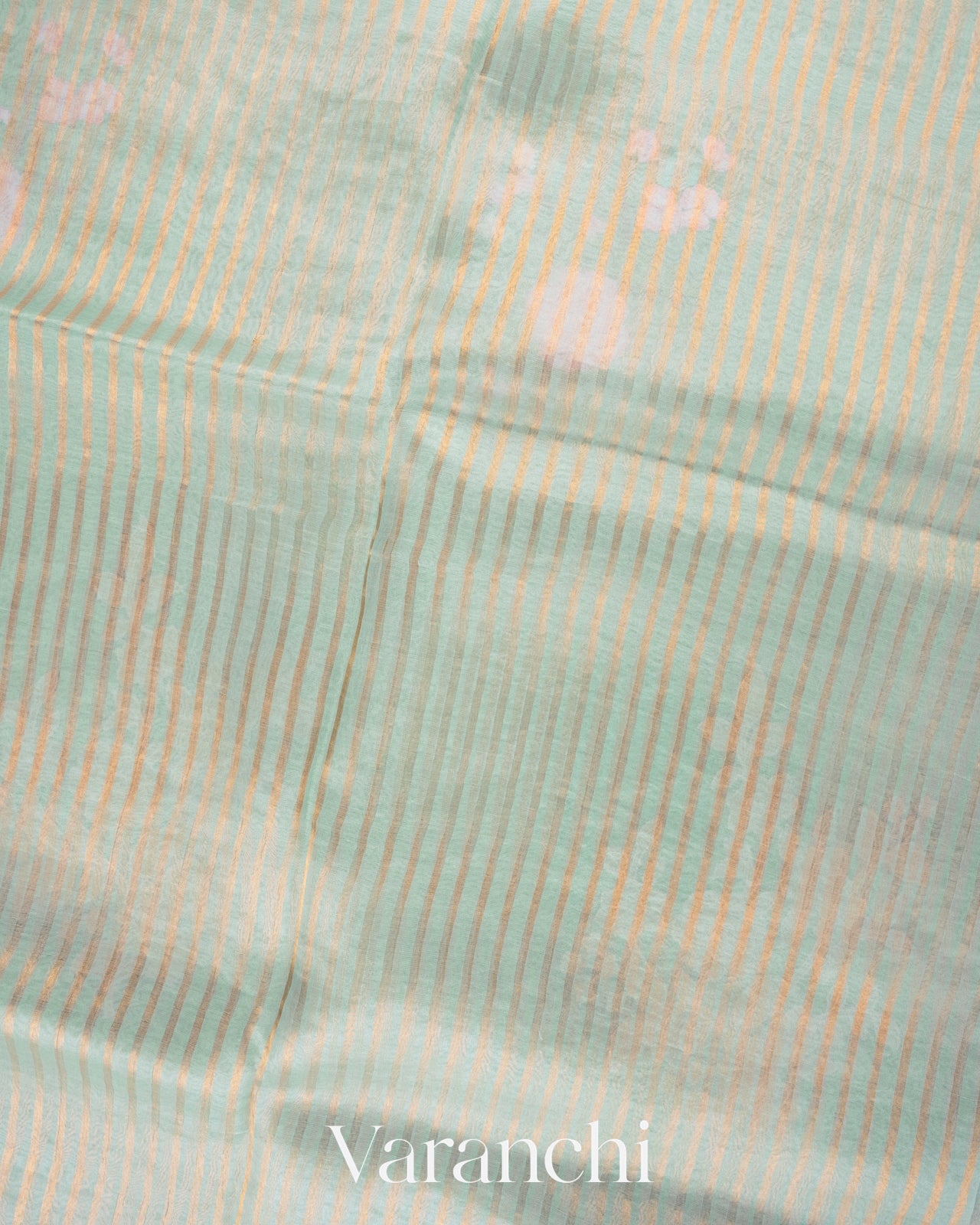Sky Blue Floral Applique and Embroidered Pure Kora Silk Saree