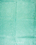 Sea Green Floral Applique Pure Kora Silk Saree