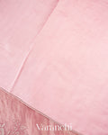 Blush Pink Tissue Applique and Embroidered Pure Kora Silk Saree