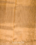 Honey Gold  Floral Embroidered Pure Tissue Kora Silk Saree