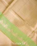 Light Green Brocade Pure Tissue Kora Silk Saree