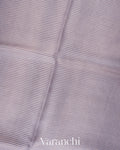 Light Lavender Striped Pure Kora Silk Saree
