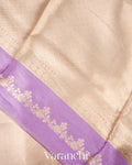 Lavender Brocade Pure Tissue Kora Silk Saree