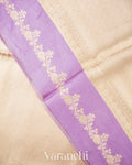 Lavender Brocade Pure Tissue Kora Silk Saree
