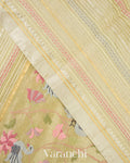 Light Mustard Paithani Embroidered Pure Tissue Kora Silk Saree