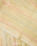Light Mustard Paithani Embroidered Pure Tissue Kora Silk Saree