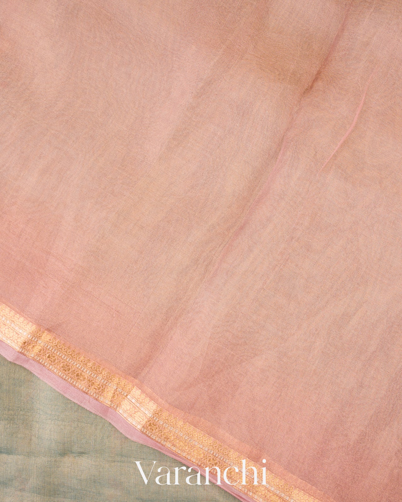 Muted Aqua Blue Embroidered Pure Tissue Kora Silk Saree 