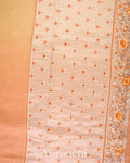 Soft Yellow–Peach Ombre-Dyed Pure Crush Tissue Kora Silk Saree