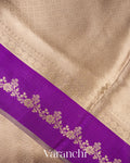 Purple Brocade Pure Tissue Kora Silk Saree