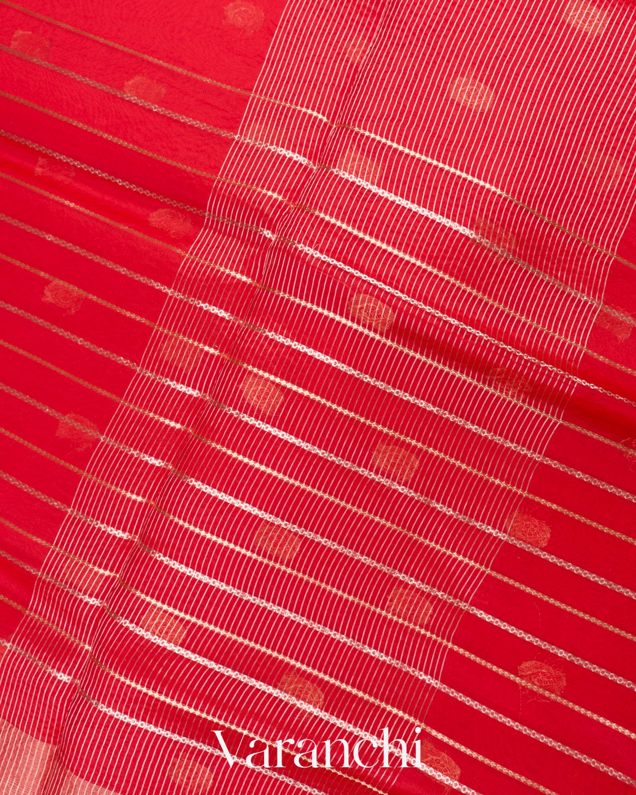 Rich Red Tissue Pure Kora Silk Saree