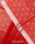 Rich Red Tissue Pure Kora Silk Saree