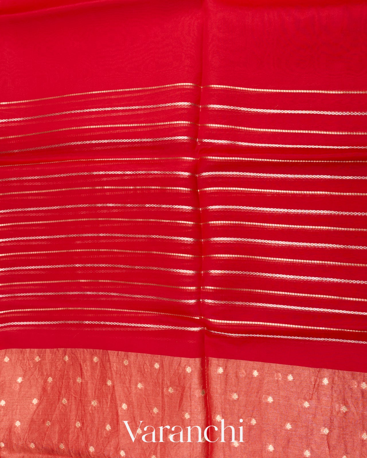 Rich Red Tissue Pure Kora Silk Saree