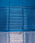 Ink Blue Tissue Pure Kora Silk Saree