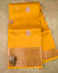 Turmeric Yellow Pure Kora Silk Handloom Saree