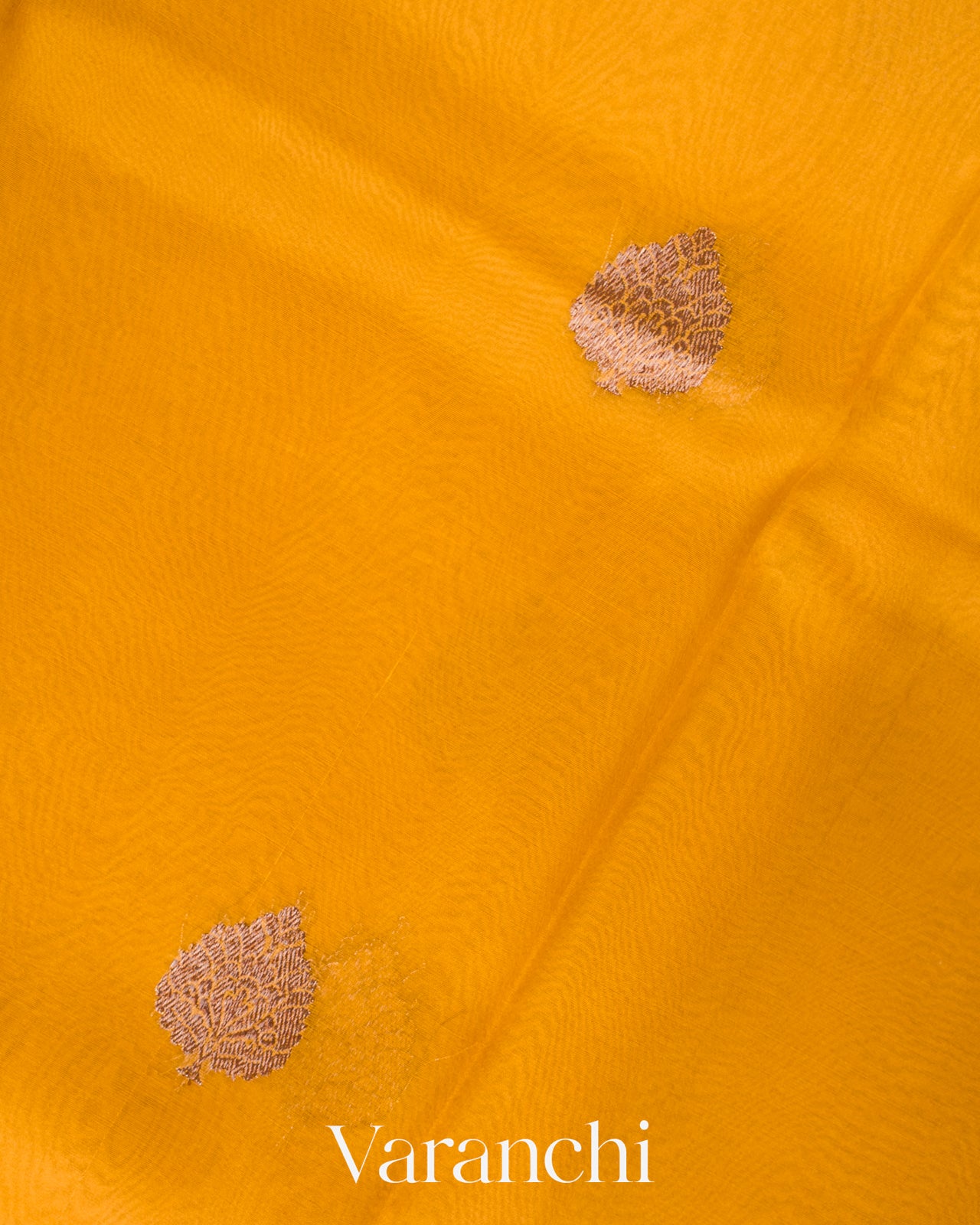 Turmeric Yellow Pure Kora Silk Handloom Saree