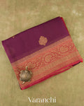 Wine Pure Kora Silk Handloom Saree