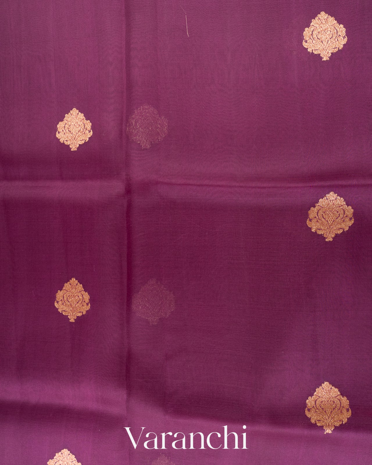 Wine Pure Kora Silk Handloom Saree