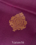 Wine Pure Kora Silk Handloom Saree