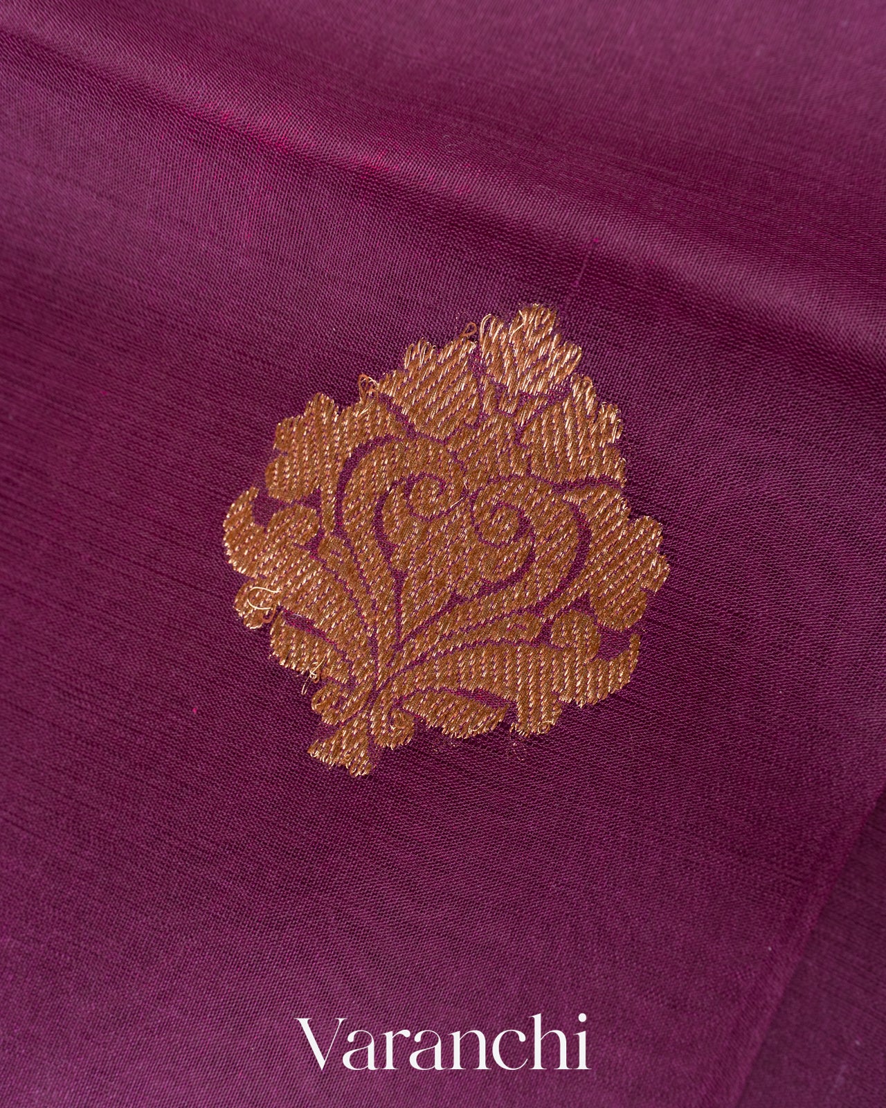 Wine Pure Kora Silk Handloom Saree