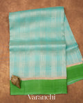 Sky Blue Pure Kora Silk Handloom Saree