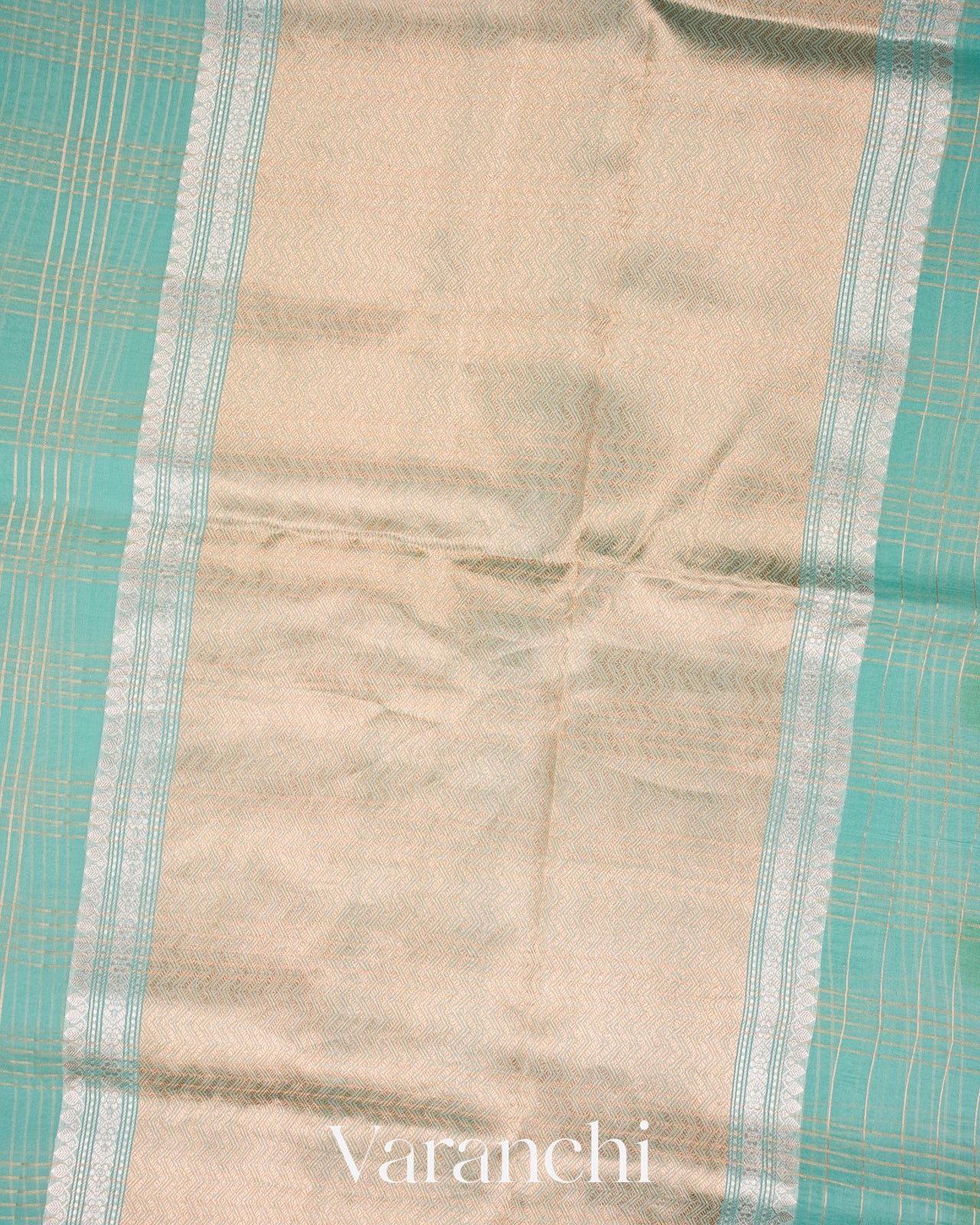 Sky Blue Pure Kora Silk Handloom Saree