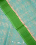 Sky Blue Pure Kora Silk Handloom Saree