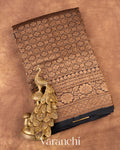 Black Heavy Brocade Pure Kora Silk Handloom Saree