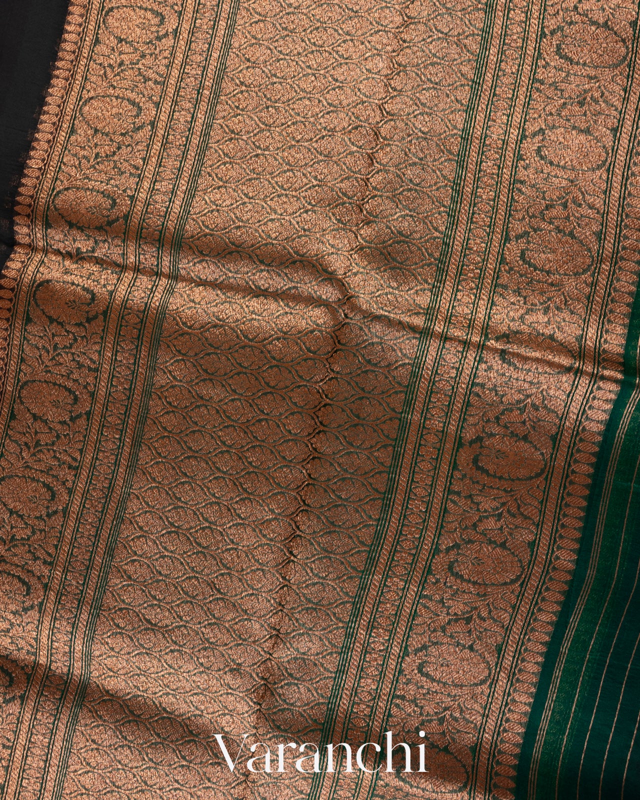 Black Pure Kora Silk Handloom Saree