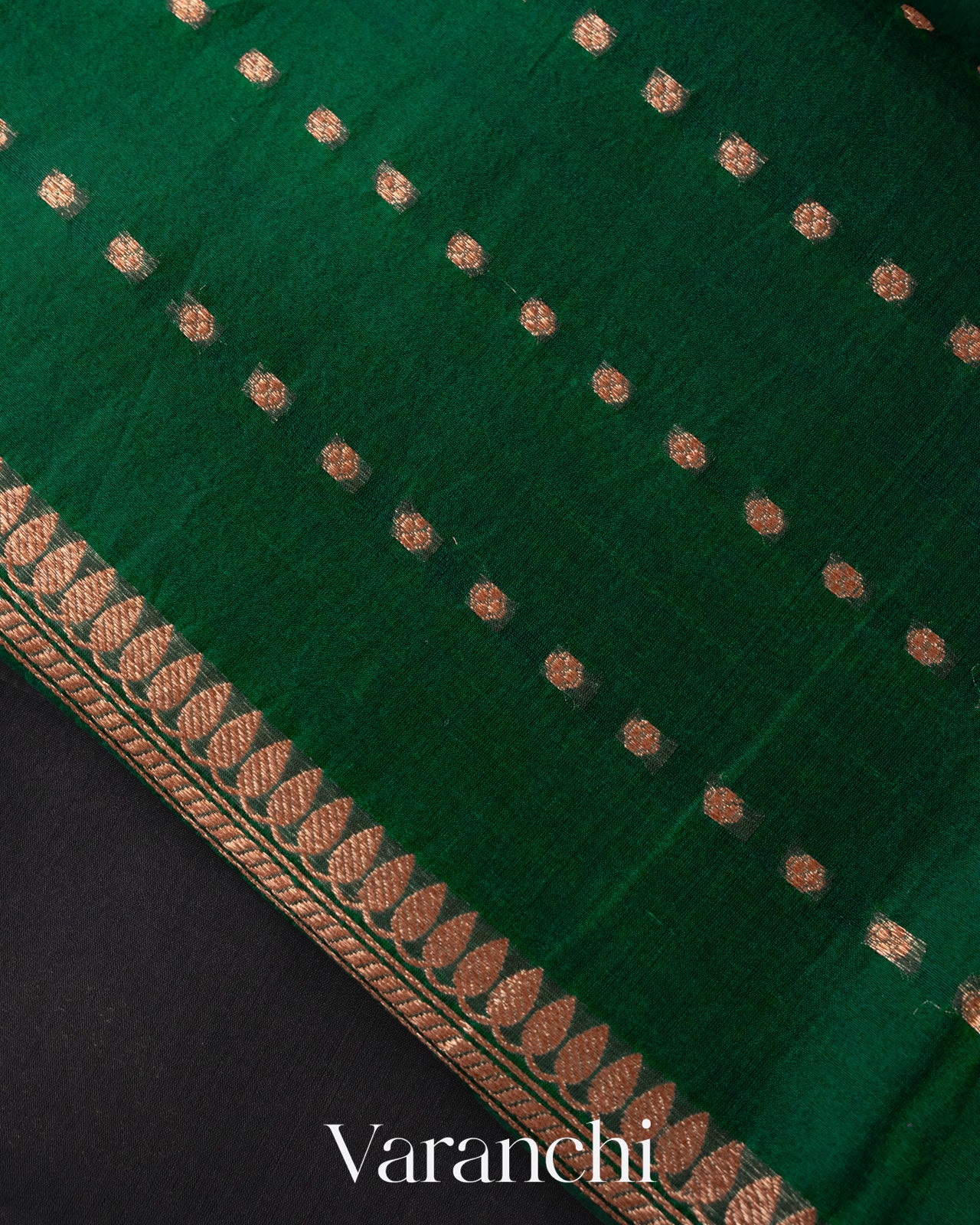 Black Pure Kora Silk Handloom Saree