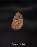 Black Pure Kora Silk Handloom Saree