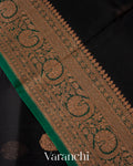 Black Pure Kora Silk Handloom Saree