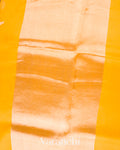 Bright Marigold Yellow Borderless Pure Kora Silk Handloom Saree