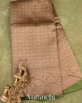 Mehandi Green Heavy Brocade Pure Kora Silk Handloom Saree